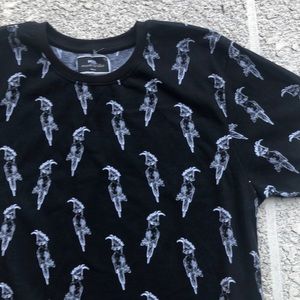 Cockatoo bird parrot print t-shirt black short sleeve tee NWT men’s large